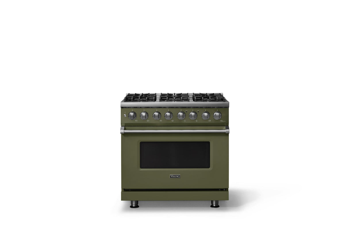 36"W. Dual Fuel Range (Burner: 6b, Finish: Martini, Trim: Polished Chrome, Fuel: Natural Gas)