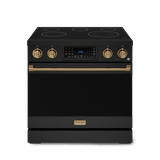 36 Inch Professional Electric Range With Tilt Panel Touch Control In Black/bronze  Gordon Ramsay Series