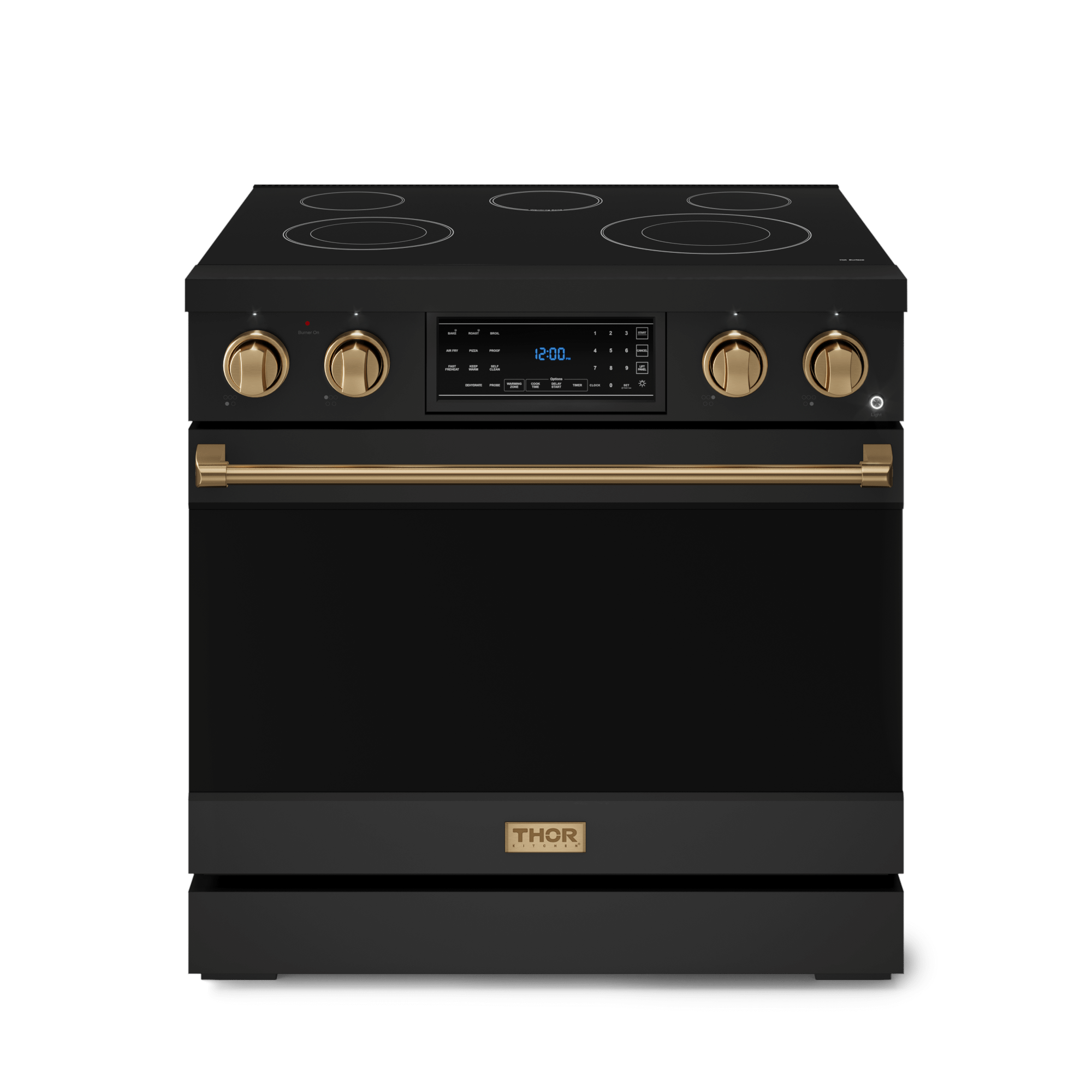 36 Inch Professional Electric Range With Tilt Panel Touch Control In Black/bronze  Gordon Ramsay Series