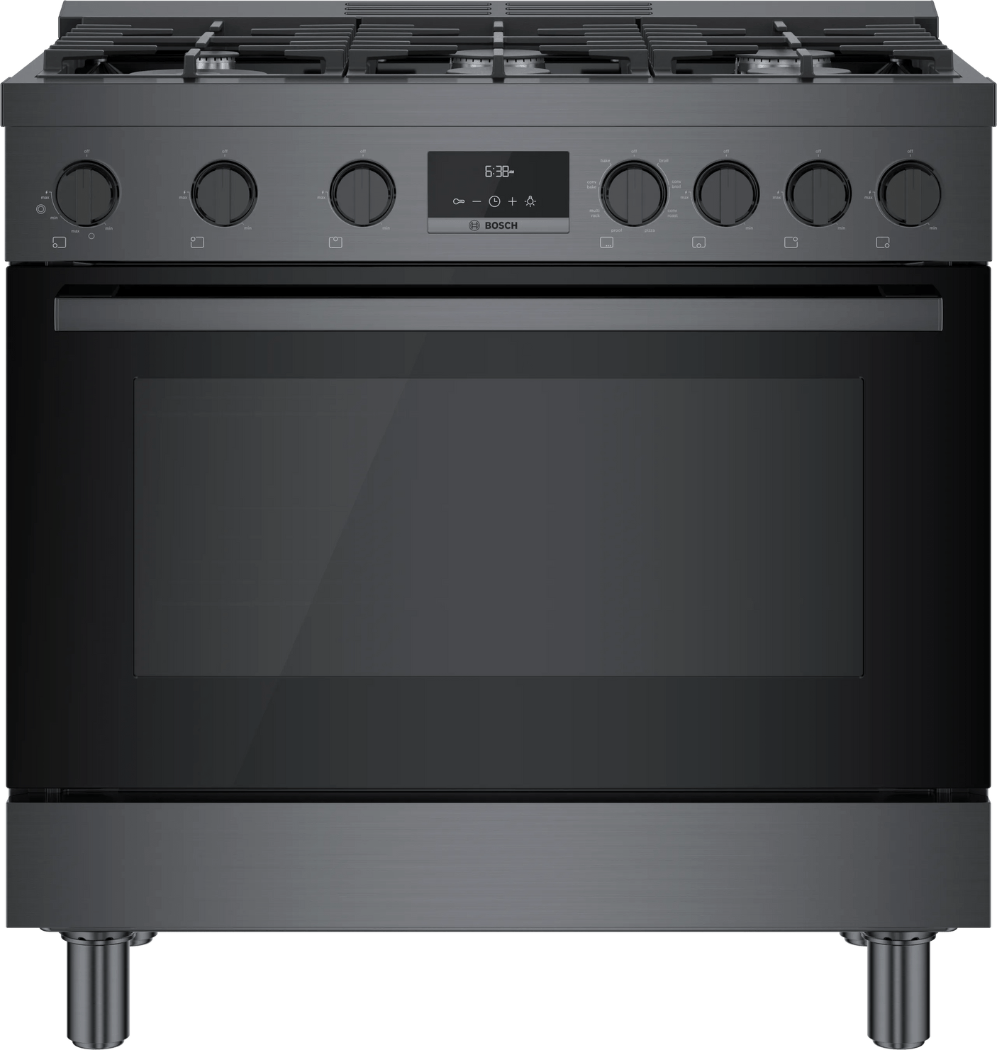 800 Series Dual Fuel Freestanding Range 36" Black Stainless Steel