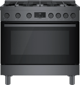 800 Series Dual Fuel Freestanding Range 36" Black Stainless Steel
