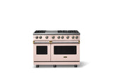 48"W. Sealed Burner Gas Range (Burner: 6g, Finish: Blush, Trim: Brushed Brass, Fuel: Propane)
