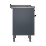 ILVE UN36FQNMPBGP Nostalgie II Noblesse 36 inch Dual Fuel Range (Natural Gas, Solid Door, Blue Grey, Copper)