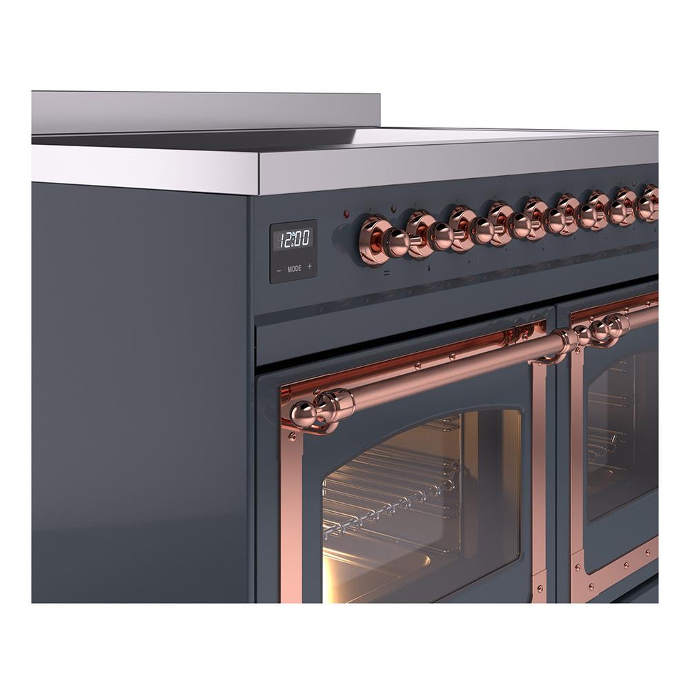 ILVE UNDI406NMPBGP Nostalgie II Noblesse 40 inch Induction Range (Triple Glass Door, Blue Grey, Copper)