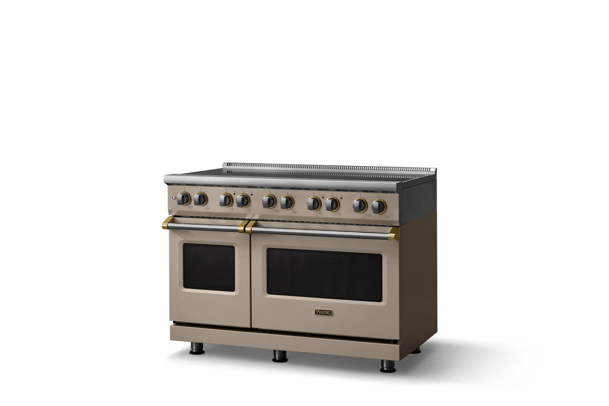 48"W. Induction Range (Finish: Nantucket, Trim: Brushed Brass)