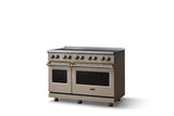 48"W. Induction Range (Finish: Nantucket, Trim: Brushed Brass)
