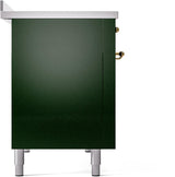 Nostalgie II 48 Inch Electric Freestanding Range in Emerald Green with Brass Trim
