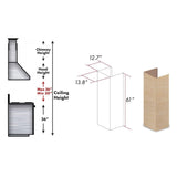 ZLINE 61 in. Wooden Chimney Extension for Ceilings up to 12.5 ft. (373UF-E)