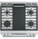 GE Cafe™ Series 30" Slide-In Front Control Range with Warming Drawer