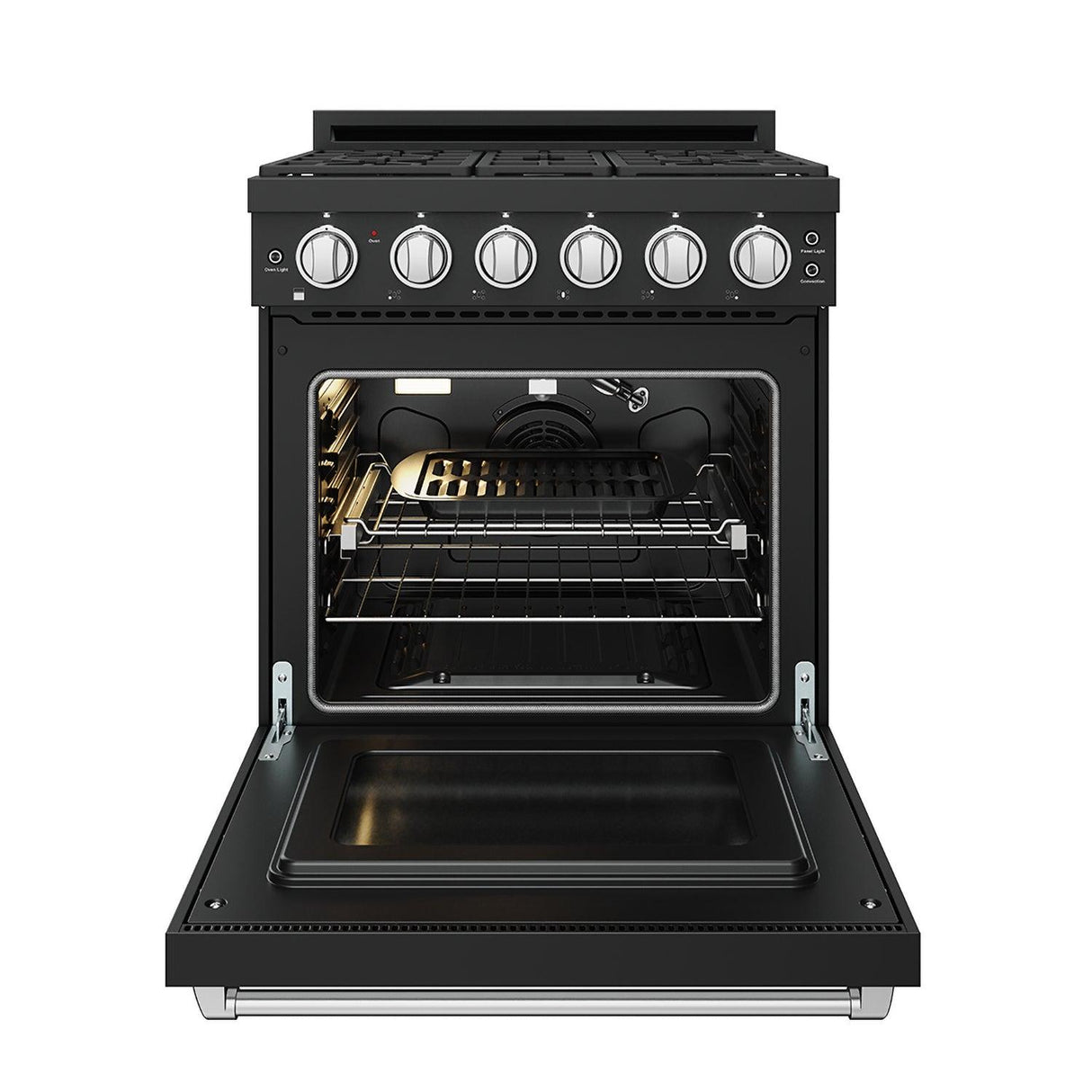 30 Inch Professional Gas With Precision Knob Control In Black/stainless Steel