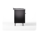 ILVE UN48FQNMPBKC Nostalgie II Noblesse 48 inch Dual Fuel Range (8 Sealed Burners + Griddle, Natural Gas, Solid Door, Glossy Black, Chrome)