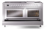 Professional Plus II 60 Inch Dual Fuel Liquid Propane Freestanding Range in Stainless Steel with Trim