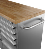 72" Inch 15-drawer Mobile Workbench In Stainless Steel