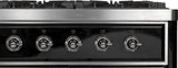 Majestic II 40 Inch Dual Fuel Liquid Propane Freestanding Range in Glossy Black with Chrome Trim