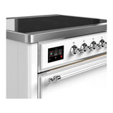 ILVE UMIB36QNR3WHC Majestic III 36 inch Induction Range with 6 Elements, 3.5 cu. ft. Total Oven Capacity (Solid Door, White, Chrome)