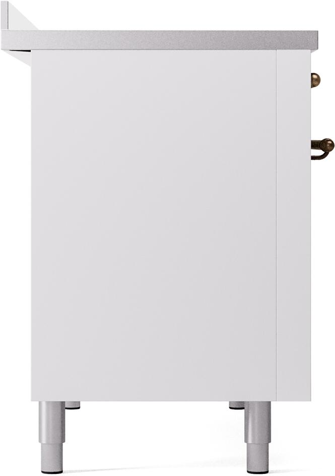 Nostalgie II 48 Inch Electric Freestanding Range in White with Bronze Trim