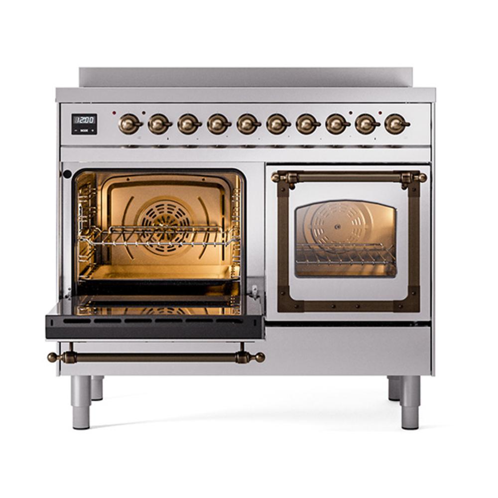 ILVE UNDI406NMPSSB Nostalgie II Noblesse 40 inch Induction Range (Triple Glass Door, Stainless Steel, Burnished)