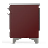 ILVE UMIB36NR3BUC Majestic III 36 inch Induction Range with 6 Elements, 3.5 cu. ft. Total Oven Capacity (Triple Glass Door, Burgundy, Chrome)