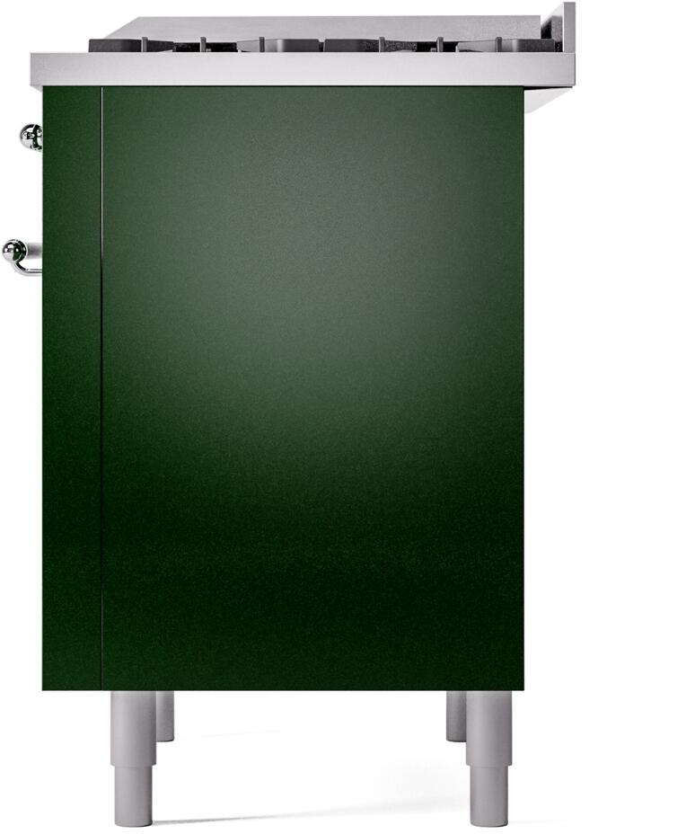 Nostalgie II 36 Inch Dual Fuel Liquid Propane Freestanding Range in Emerald Green with Chrome Trim