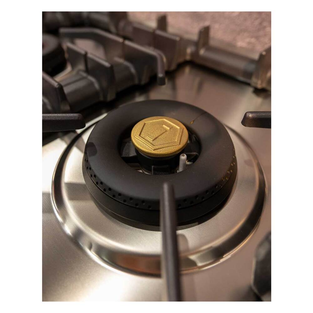 ILVE UHCPT125SSLP Professional Plus II 48 inch Built-In Gas Cooktop with Total Black Brass Burners, in Stainless Steel (6 Sealed Burners, Liquid Propane)