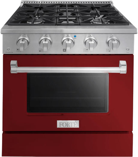 FGR304BBG31 30" All Gas Freestanding Range in Burgundy with Blue Knob Kit Set