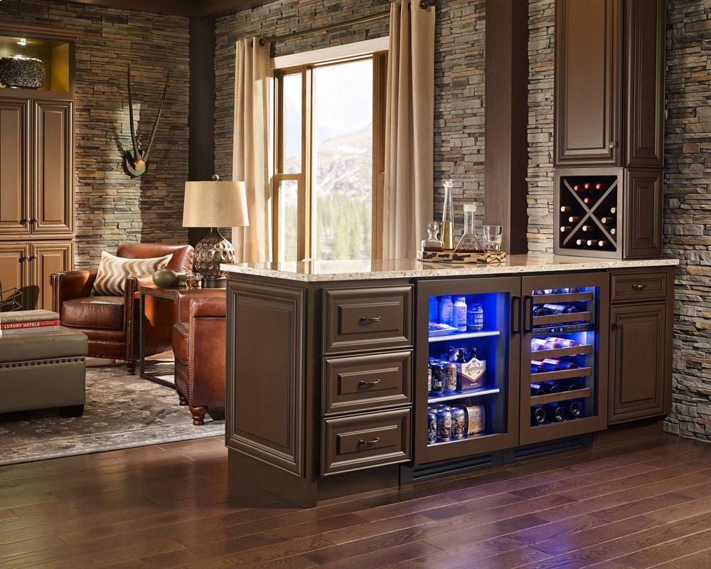 15 Inch Single Zone Overlay Glass Door Left Hinge Undercounter Wine Cabinet
