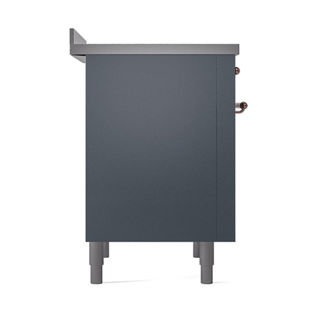 ILVE UNI366QNMPBGP Nostalgie II Noblesse 36 inch Induction Range (Solid Door, Blue Grey, Copper)