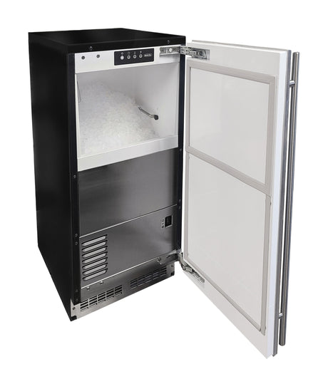 15 inch Low Profile Nugget Ice Machine with Door Style - Stainless Steel