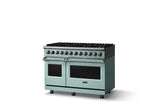 48"W. Dual Fuel Range (Burner: 8b, Finish: Splash, Trim: Polished Chrome, Fuel: Natural Gas)