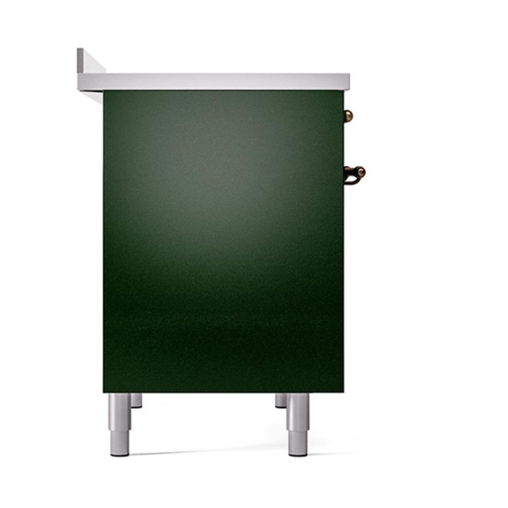 ILVE UNDI406QNMPEGB Nostalgie II Noblesse 40 inch Induction Range (Solid Door, Emerald Green, Burnished)