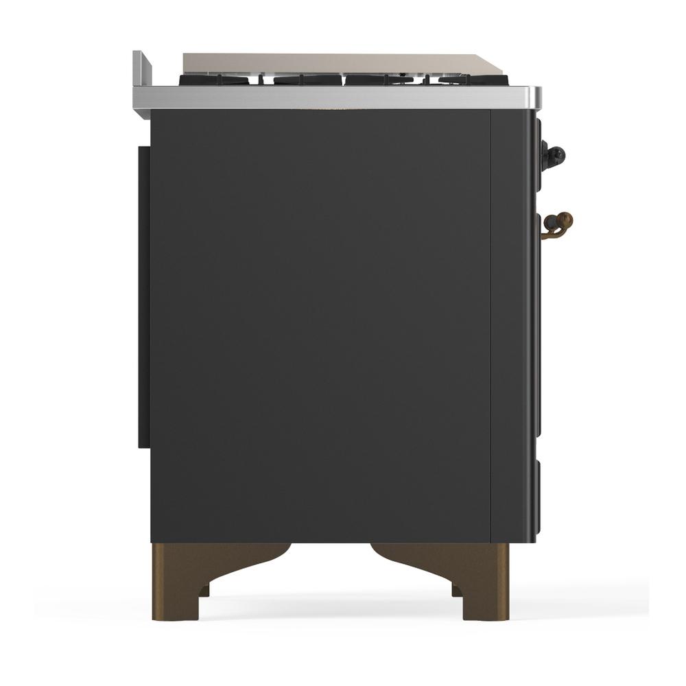 ILVE UMD40FNR3MGB Majestic III 40 inch Dual Fuel Range with 6 Burners and Griddle, Dual Function Burner up to 25,000 BTU (Natural Gas, Triple Glass Door, Graphite Matte, Burnished)
