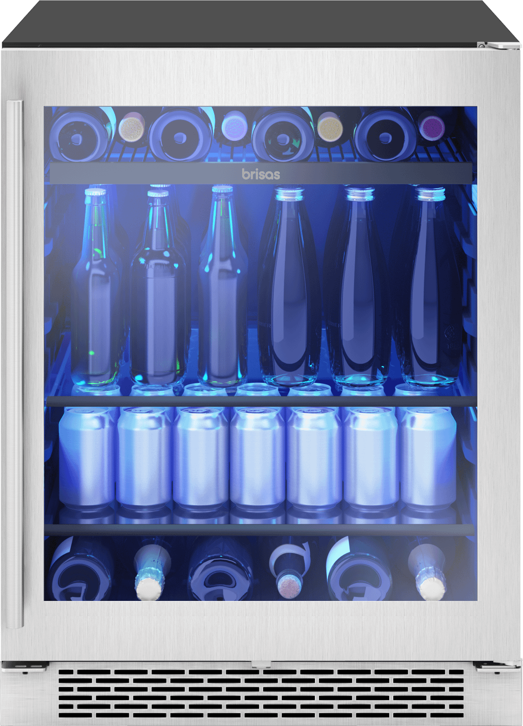 Brisas Bev Cooler, 24in UC, SS+Glass, 1Z, ADA