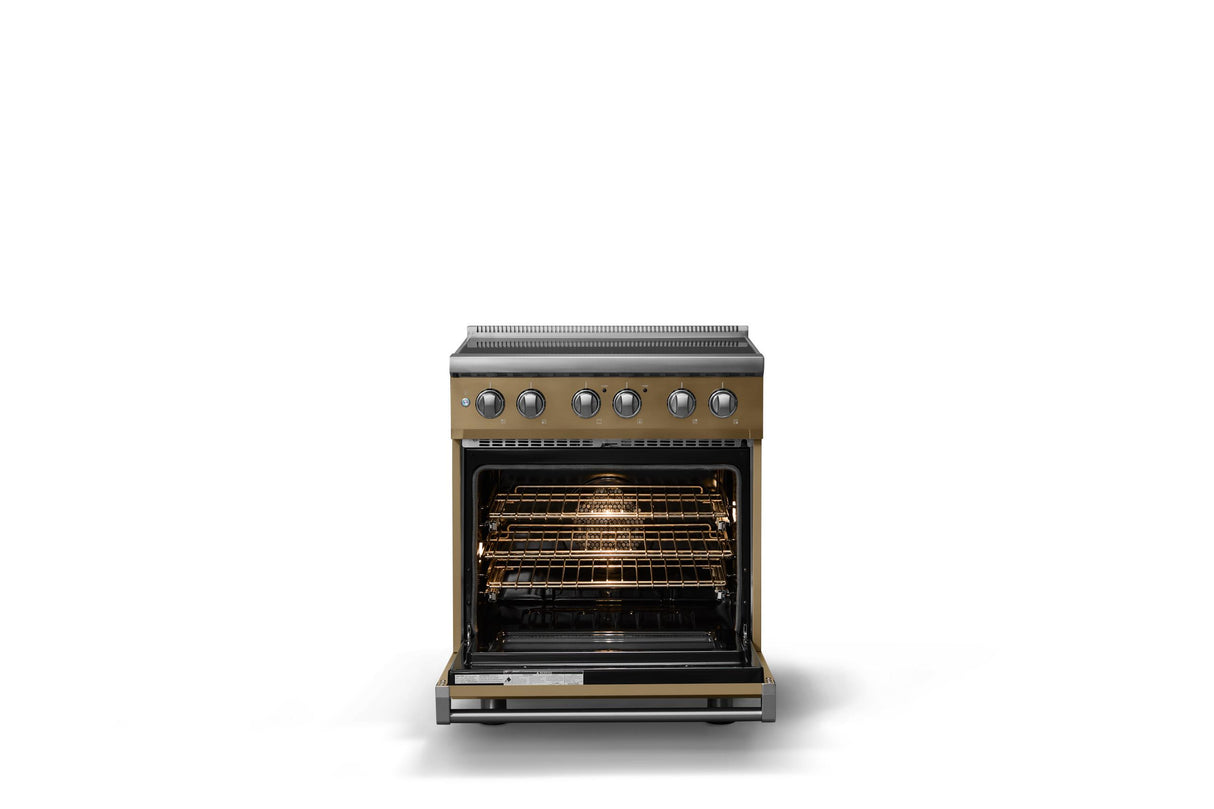 30"W. Induction Range (Finish: Golden Hour, Trim: Polished Chrome)