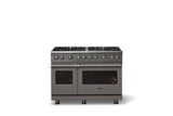 48"W. Sealed Burner Gas Range (Burner: 8b, Finish: Damascus Gray, Trim: Polished Chrome, Fuel: Natural Gas)