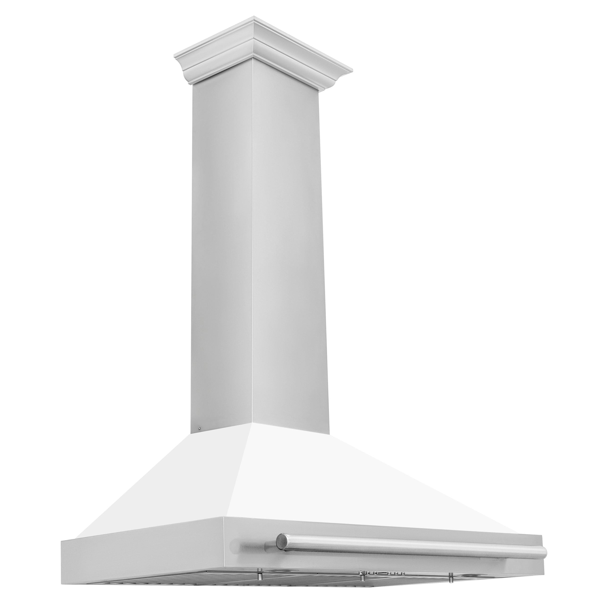 ZLINE 48 in. Convertible Stainless Steel Range Hood with Stainless Steel Handle (KB4STX-48) [Color: White Matte]