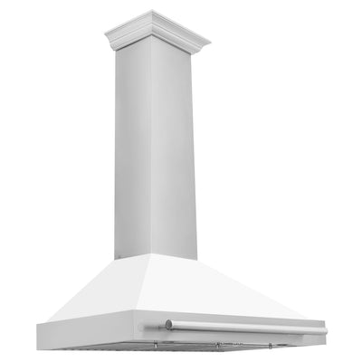ZLINE 48 in. Convertible Stainless Steel Range Hood with Stainless Steel Handle (KB4STX-48) [Color: White Matte]