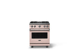 30"W. Sealed Burner Gas Range (Finish: Blush, Trim: Polished Chrome, Fuel: Natural Gas)