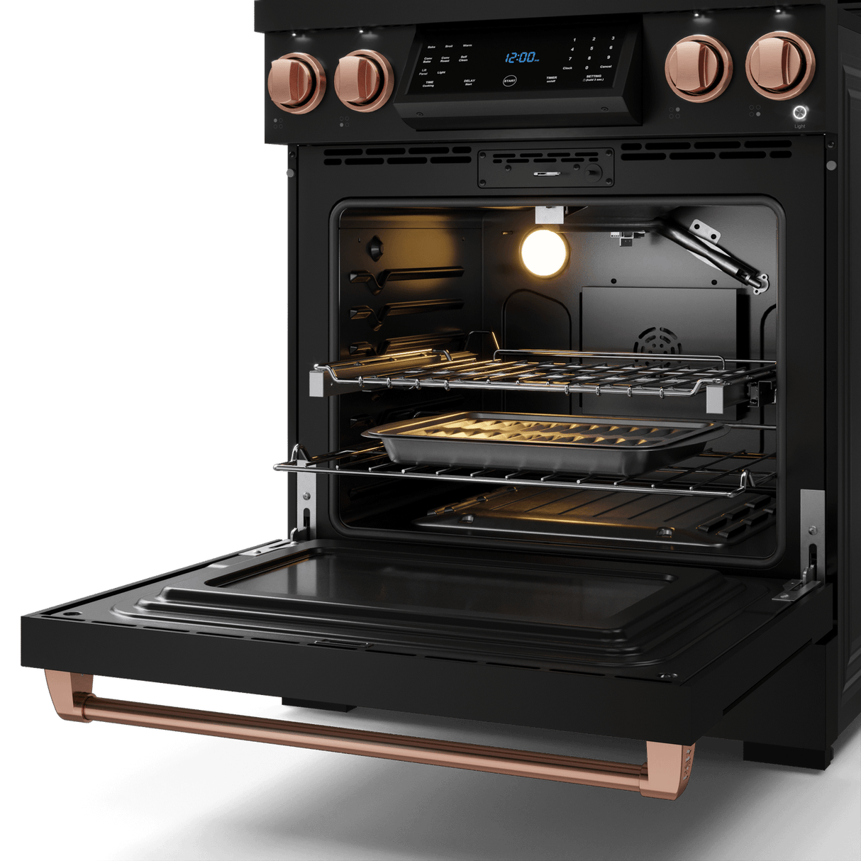 30 Inch Professional Gas Range With Tilt Panel Touch Control In Matte Black/rose Gold  Gordon Ramsay Series
