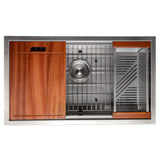 ZLINE 33 in. Garmisch Undermount Single Bowl Satin Stainless Steel Kitchen Sink with Bottom Grid and Accessories (SLS-33S)