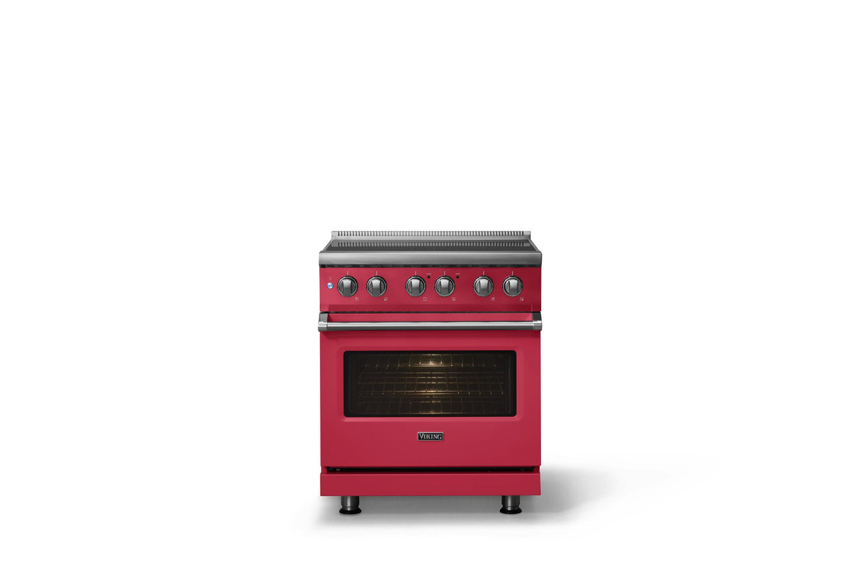 30"W. Induction Range (Finish: Valentine, Trim: Polished Chrome)