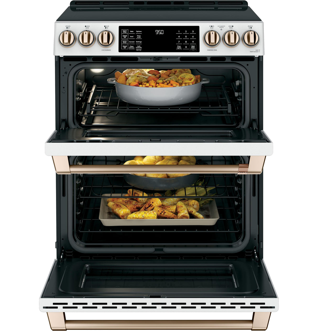 Café™ 30" Smart Slide-In, Front-Control, Induction and Convection Double-Oven Range