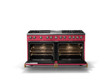 60"W.Dual Fuel Range (Finish: Valentine, Trim: Brushed Brass, Fuel: Natural Gas)