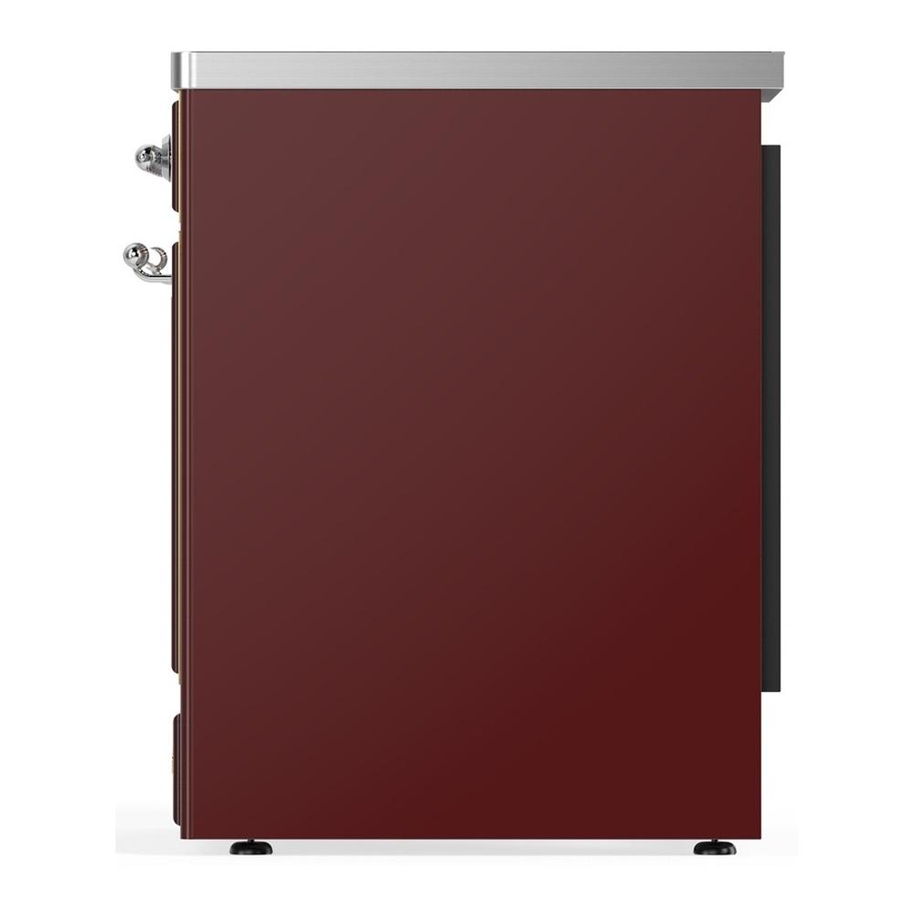 ILVE UMIB30QNR3BUC Majestic III 30 inch Induction Range with 4 Elements, 4 cu. ft. Oven Capacity (Solid Door, Burgundy, Chrome)