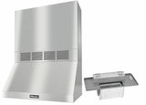 DAR 1230 Set 5 Wall-Mounted Range Hood With Circulation Mode with integrated XL motor including 24" chimney cover
