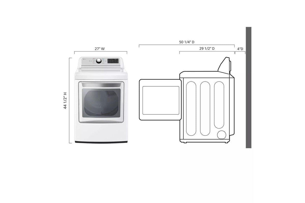 7.3 cu. ft. Ultra Large Capacity Smart wi-fi Enabled Rear Control Gas Dryer with EasyLoad™ Door