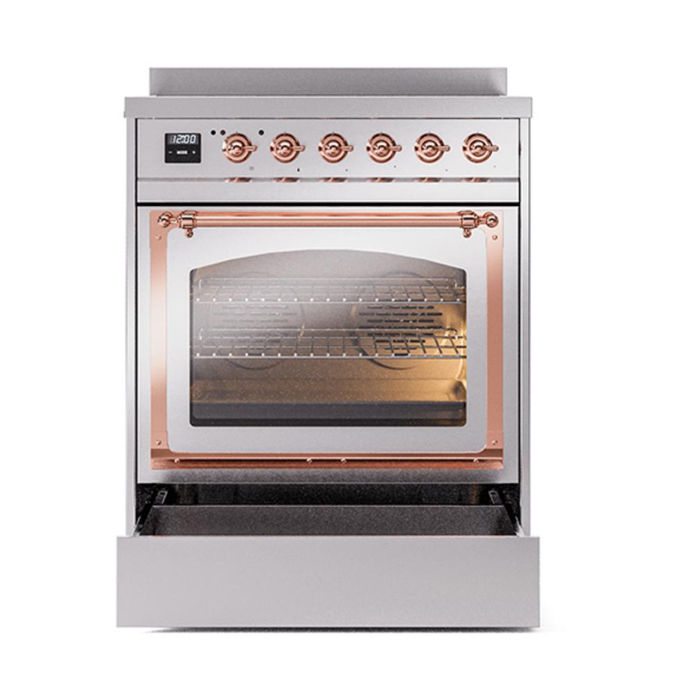 ILVE UNI304NMPSSP Nostalgie II Noblesse 30 inch Induction Range (Triple Glass Door, Stainless Steel, Copper)