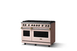 48"W. Sealed Burner Gas Range (Burner: 8b, Finish: Blush, Trim: Brushed Brass, Fuel: Propane)
