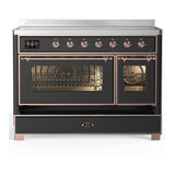 ILVE UMIB48NR3MGP Majestic III 48 inch Induction Range with 6 Elements, 5.02 cu. ft. Total Oven Capacity (Triple Glass Door, Graphite Matte, Copper)