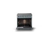 36"W. Induction Range (Finish: November Sky, Trim: Polished Chrome)