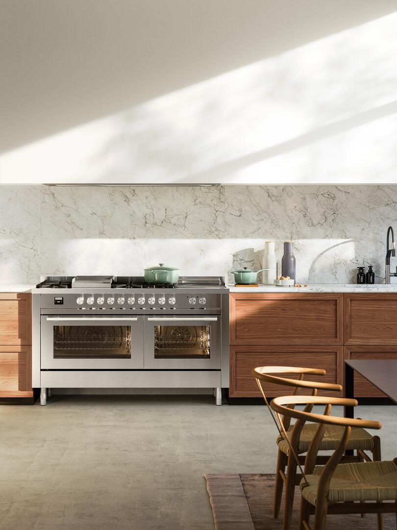 Professional Plus II 60 Inch Dual Fuel Natural Gas Freestanding Range in Matte Graphite with Trim
